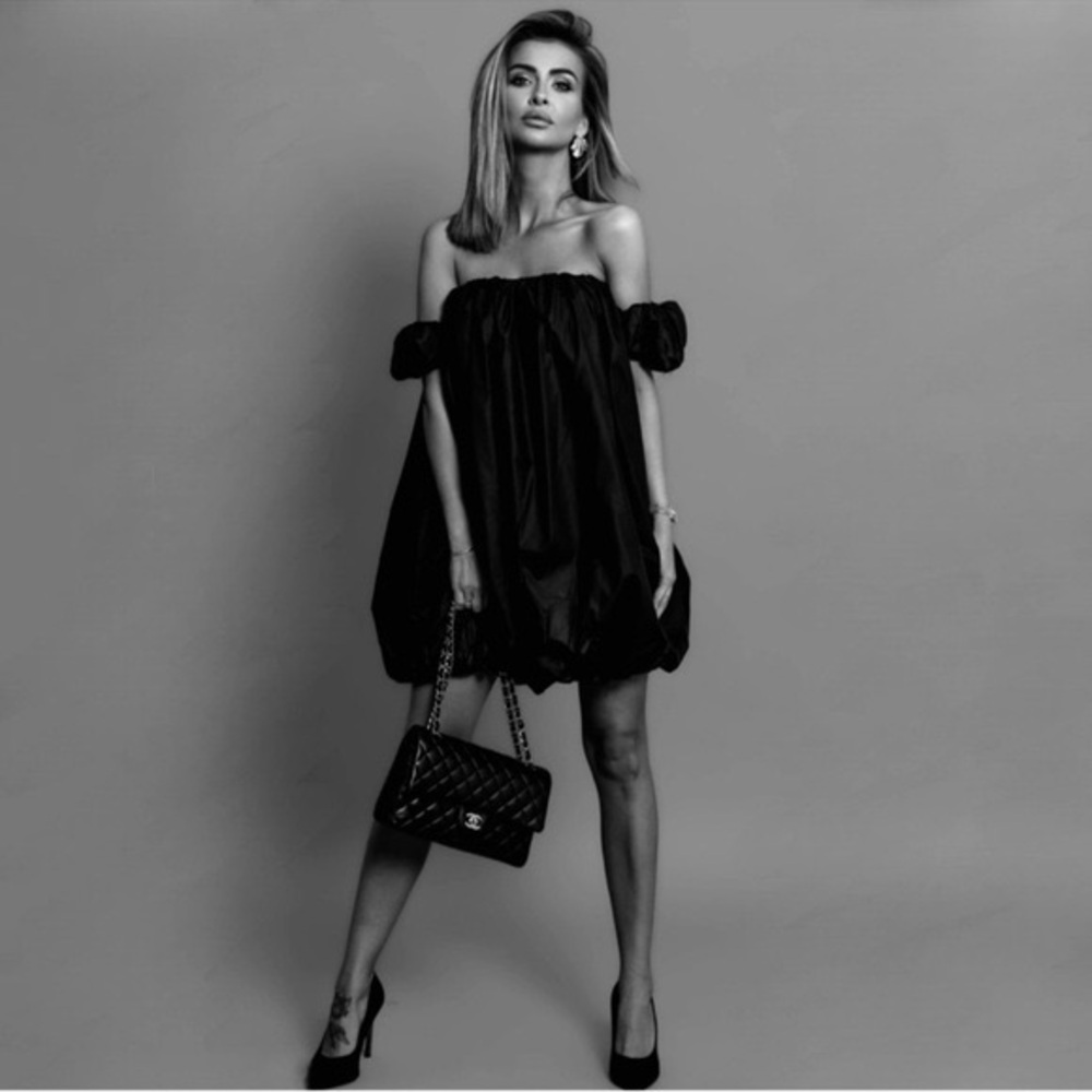ZARA ~ VOLUMINOUS TAFFETA DRESS ZW COLLECTION BLACK